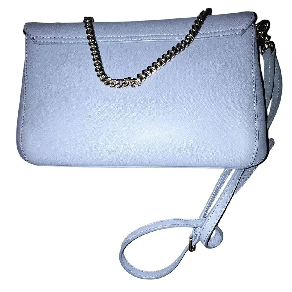 kate spade Light Blue Crossbody Bag with Gold Chain